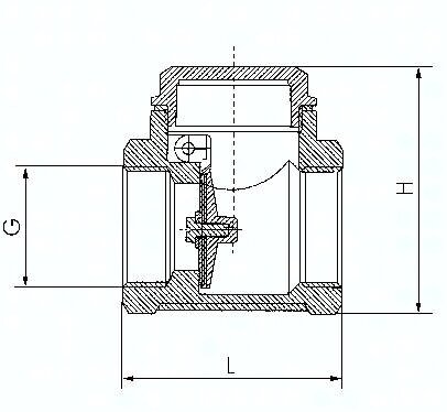 Zawór zwrotny klapowy, G 3", PN3, uszczelnienie metal-metal, mosiądz
