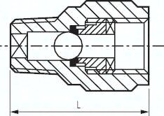 Zawór zwrotny mini bez sprężyny R/Rp 1/4", gwint wewnętrzny/gwint zewnętrzny, mosiądz niklowany
