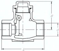 Zawór zwrotny klapowy G 2", PN16, Eco-Line, stal nierdzewna 1.4408