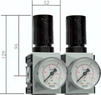 Reduktor ciśnienia FUTURA, szeregowy, G1/4 0,1-2 bar, precyzyjny