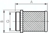 Filtr ssący do zaworu zwrotnego FUTURA, G 2 1/2", stal nierdzewna/nylon