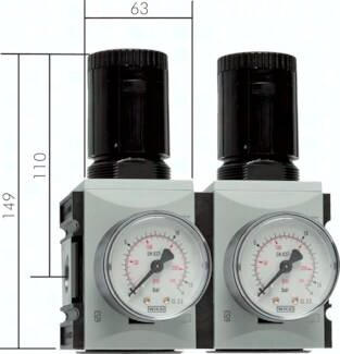 Reduktor ciśnienia, FUTURA, szeregowy, G1/2, 0,1-1 bar, precyzyjny