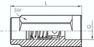 Zawór zwrotny hydrauliczny, G1/4, PN350, ciśnienie otwarcia 8,0bar