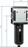 Filtr sprężonego powietrza MULTIFIX G3/4, zbiornik metalowy ze wskaźnikiem, wielkość. 4