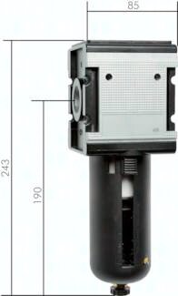 Filtr sprężonego powietrza MULTIFIX, G 1", zbiornik metalowy ze wskaźnikiem, wielkość. 4