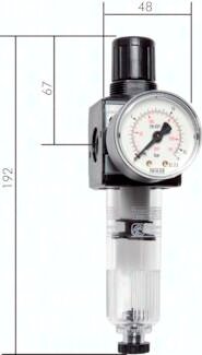 Filtroreduktor do sprężonego powietrza MULTIFIX G1/4, 0,5-16 bar, wielkość 1