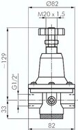 Reduktor ciśnienia, G1/2, 0,05 - 3 bar, Standard