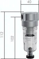 Filtr Mini G1/4, zbiornik poliwęglan