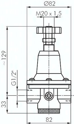 Reduktor ciśnienia, G1/2, 0,05 - 10 bar, Standard