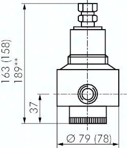 Reduktor ciśnienia, mosiądz, NPT 1/2", 0,2-3 bar
