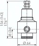 Reduktor ciśnienia, mosiądz, NPT 1/4, 0,2-3 bar