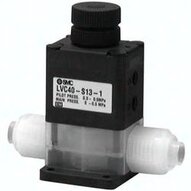 Zawór pneumatyczny 2/2 do chemii, ze złączkami skręcanymi seria LVC (LVC31-S06) - SMC