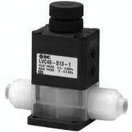 Zawór pneumatyczny 2/2 do chemii, ze złączkami skręcanymi seria LVC (LVC32-S10N-3) - SMC