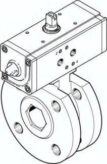 Jednostka zaworu kulowego z napędem VZBC-32-FF-40-22-F0405-V4V4T-PP60-R-90-C serii VZBC - Festo