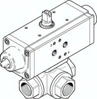 Jednostka zaworu kulowego z napędem VZBA-11/4"-GGG-63-32L-F0405-V4V4T-PS53-R-90-4-C serii VZBA - Festo