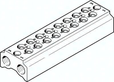 Blok przyłączeniowy CPE10-3/2-PRS-1/4-8-NPT (550607) serii CPE10 - Festo