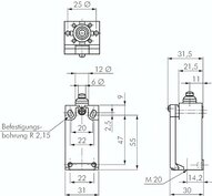Wylacznik pozycyjny bezpieczenstwa, popychacz z zakonczeniem ksztaltowym - Omron