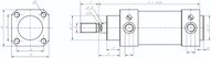 Siłownik ISO15552, D125x80, jednostronne tłoczysko ze stali nierdzewnej - Airtec