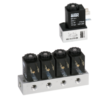 Blok elektrozaworów 3/2 G1/8 NZ, 24V DC, n=2, z wtyczką