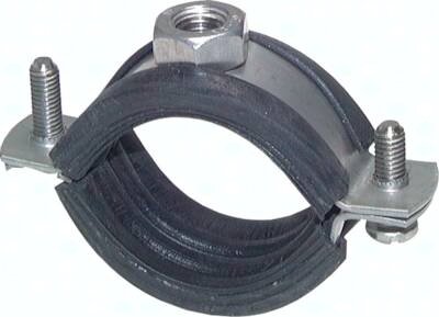 Obejma do rur, 57 - 64mm, stal nierdzewna z wkładem gumowym