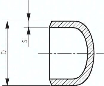 Zaślepka hamburska, 508x3,0mm, DIN 28011/2617, stal nierdzewna