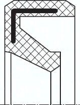 Falowany pierscień uszczelniający promieniowy. NBR (72A), 17,0x24,0x7,0mm, AO