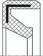 Falowany pierscień uszczelniający promieniowy. NBR (72A), 15,0x23,0x3,0mm, AO