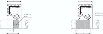 Falowany pierscień uszczelniający promieniowy. NBR (72A), 30,0x42,0x5,7mm, A