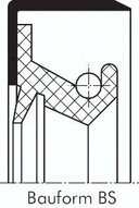 Falowany pierscień uszczelniający promieniowy. NBR (72A), 25,0x40,0x8,0mm, BS