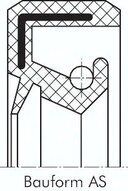 Falowany pierscień uszczelniający promieniowy. NBR (72A), 85,0x130,0x12,0mm, AS
