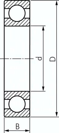 Lozysko barylkowe, DIN 625, 80x170x39mm, otwarty