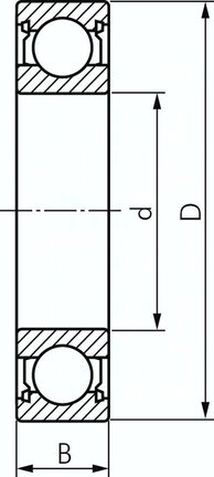 Lozysko barylkowe, DIN 625, 5x16x5mm, 2Z zamknieta (uszczelki nie stykaja sie)