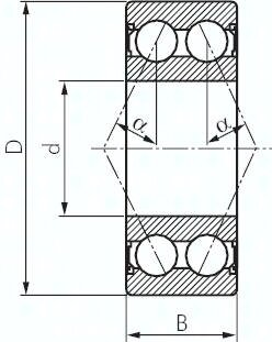Lozysko kulkowe skosne dwurzedowe, DIN 628, 40x80x30,2mm, 2Z zamknieta (uszczelk