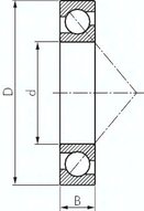Lozysko kulkowe skosne jednorzedowe, DIN 628, 12x37x12mm, otwarty