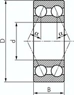 Lozysko kulkowe skosne dwurzedowe, DIN 628, 65x120x38,1mm, otwarty