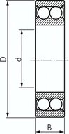 Lozysko kulkowe cylindryczne DIN 630, 35x72x23mm, 2RS uszczelniona (uszczelki st