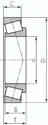 Lozysko waleczkowo-stozkowe, DIN ISO 355, 90x140x32mm, otwarty
