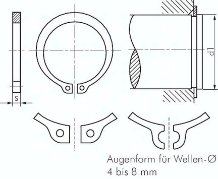 Pierscien zabezpieczajacy wew., DIN 471, 30mm, Stal sprezynowa fosforanowana
