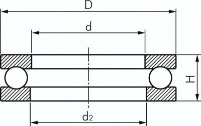 Lozysko kulkowe zwykle, osiowe DIN 711, 40x90x36,0mm, równa powloka