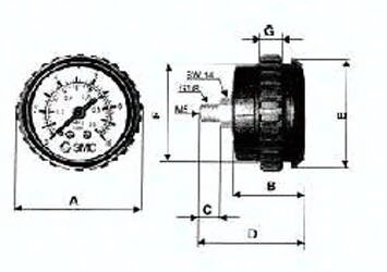 KP8-10-40 SMC Panelmanometer