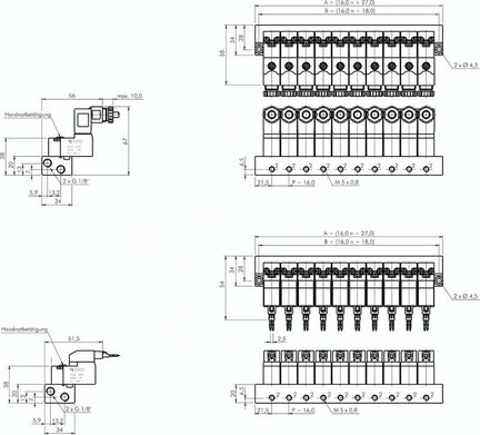 Listwa przyłączeniowa do elektrozaworów serii YSV20, n=6