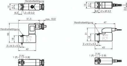 Zawór pilot 3/2 (NC) sterowany elektrycznie, przyłącze kołnierzowe, 12 V DC