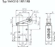 Zawór krańcowy z dźwignią z rolką tworzywową 3/2 G 1/8
