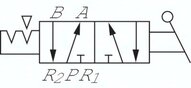 Zawór mechaniczny 5/2 G1/4 (odpowietrzenia G1/8), przełącznik pokrętny