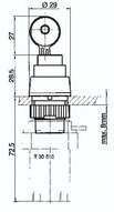 Zawór do montażu tablicowego 5/2 M5, otwór 22 mm, przycisk z zamkiem