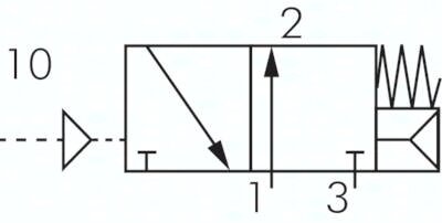 Zawór pneumatyczny 3/2 NO G 1/2 (pilot G 1/8)