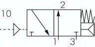 Zawór pneumatyczny 3/2 NO G 1/2 (pilot G 1/8)