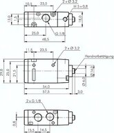 Zawór pneumatyczny 3/2 NC G1/8 (pilot M5)