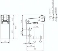 Zawór krańcowy z dźwignią z rolką  3/2 M5 (NO)