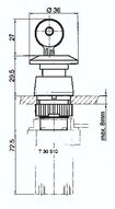 Zawór do montażu tablicowego 5/2 M5, otwór 20 mm, przycisk stop awaryjny